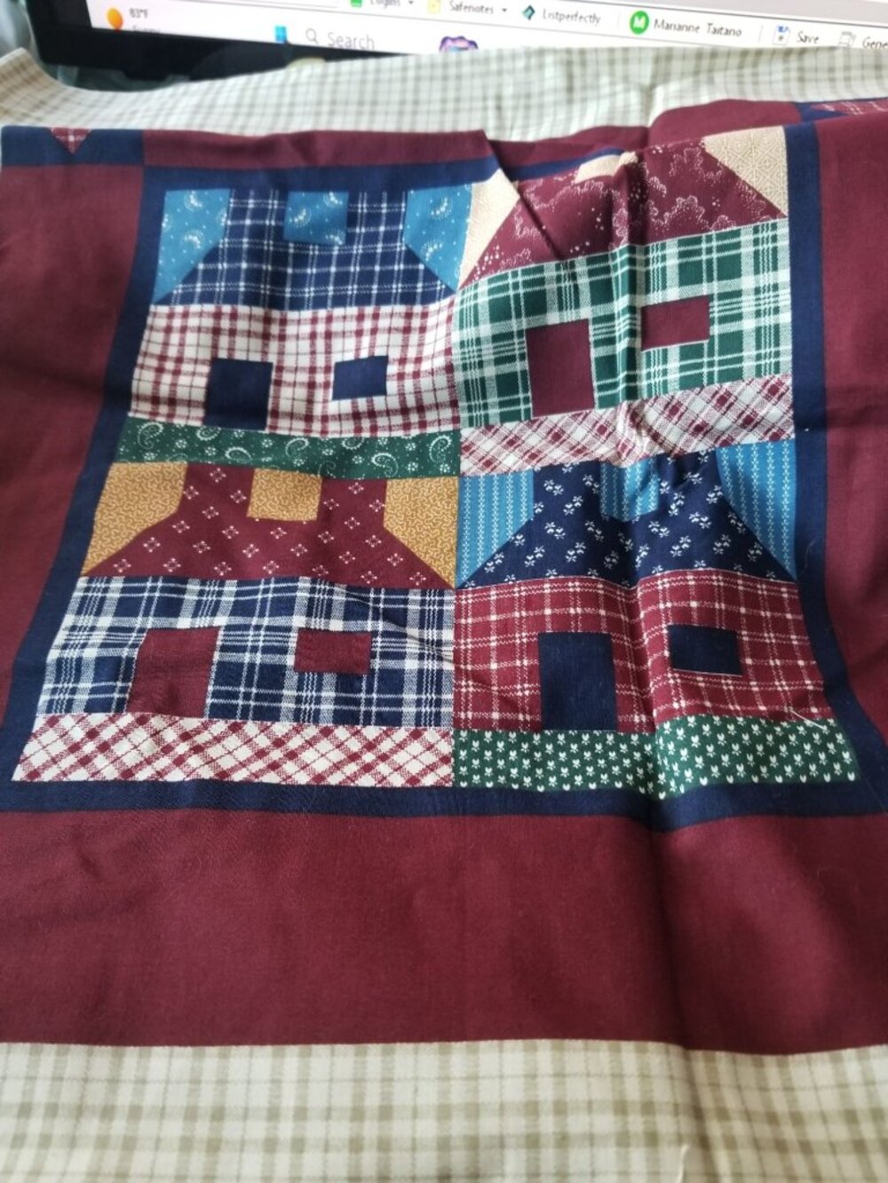 Craft Kit  Cranston PrintWorks Joann Houses 3 Panels  46" x 36"